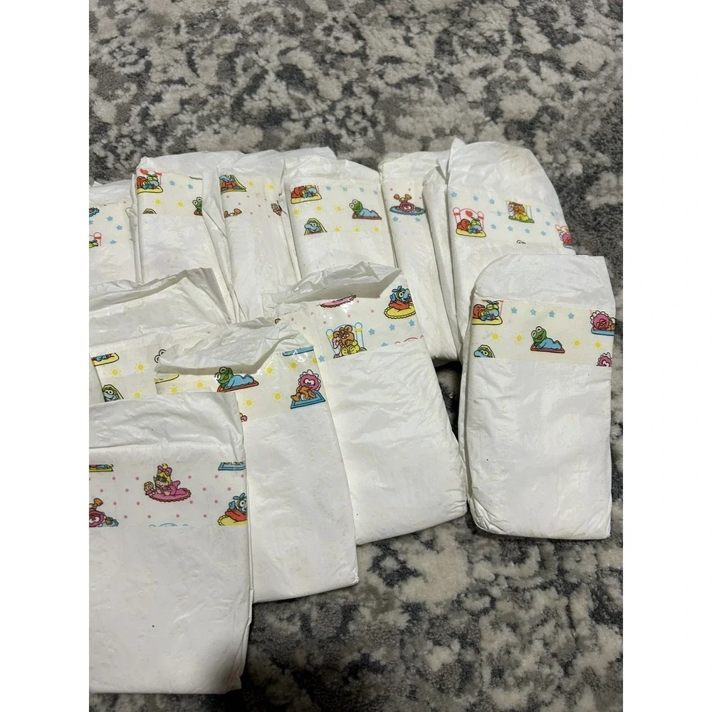 VINTAGE 90s Plastic Diapers Lot‎ Of 16 Jim Henson Muppet Babies
